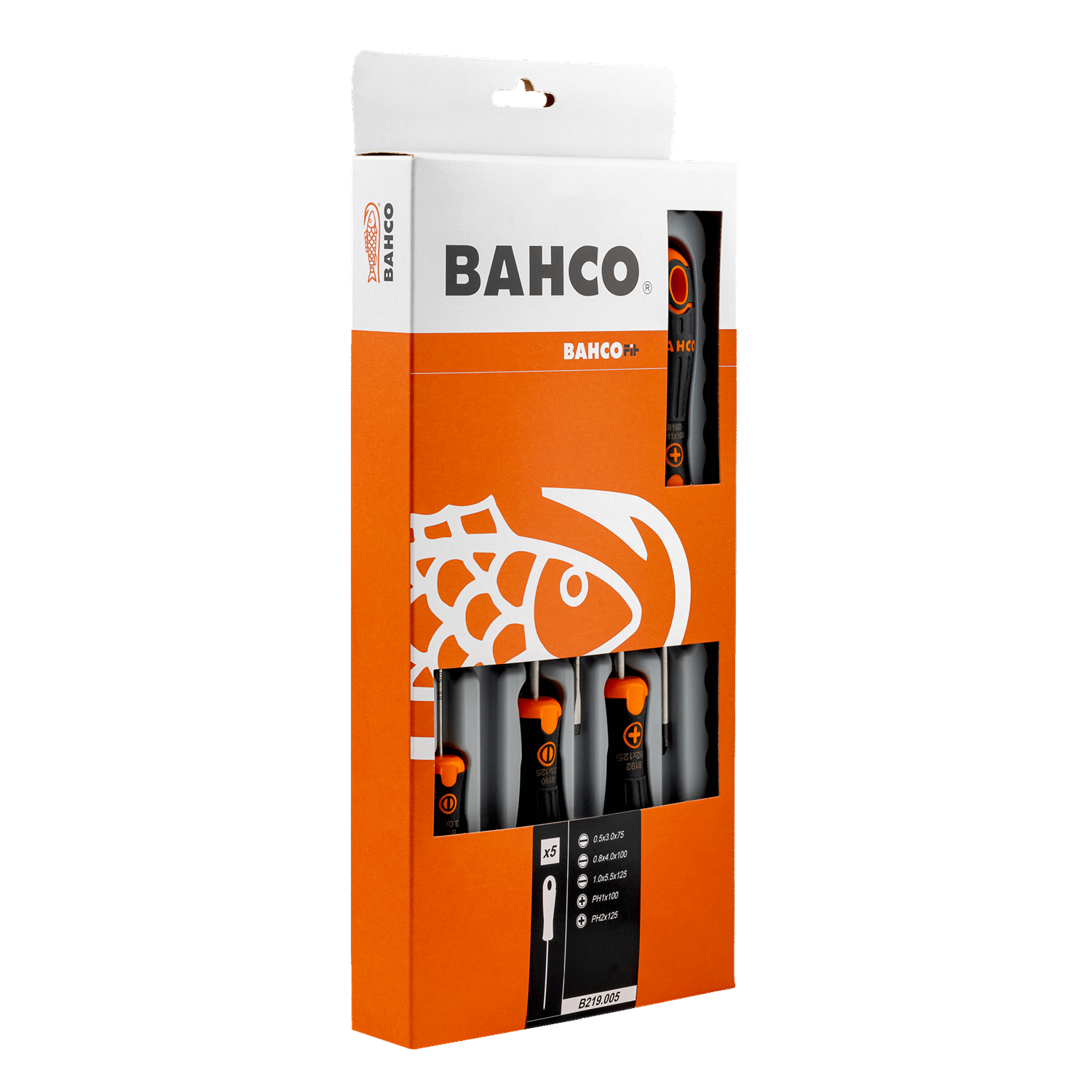 BAHCO B219.005 BahcoFit Screwdriver Set with Rubber Grip - 5 Pcs - Premium Screwdriver Set from BAHCO - Shop now at Yew Aik.