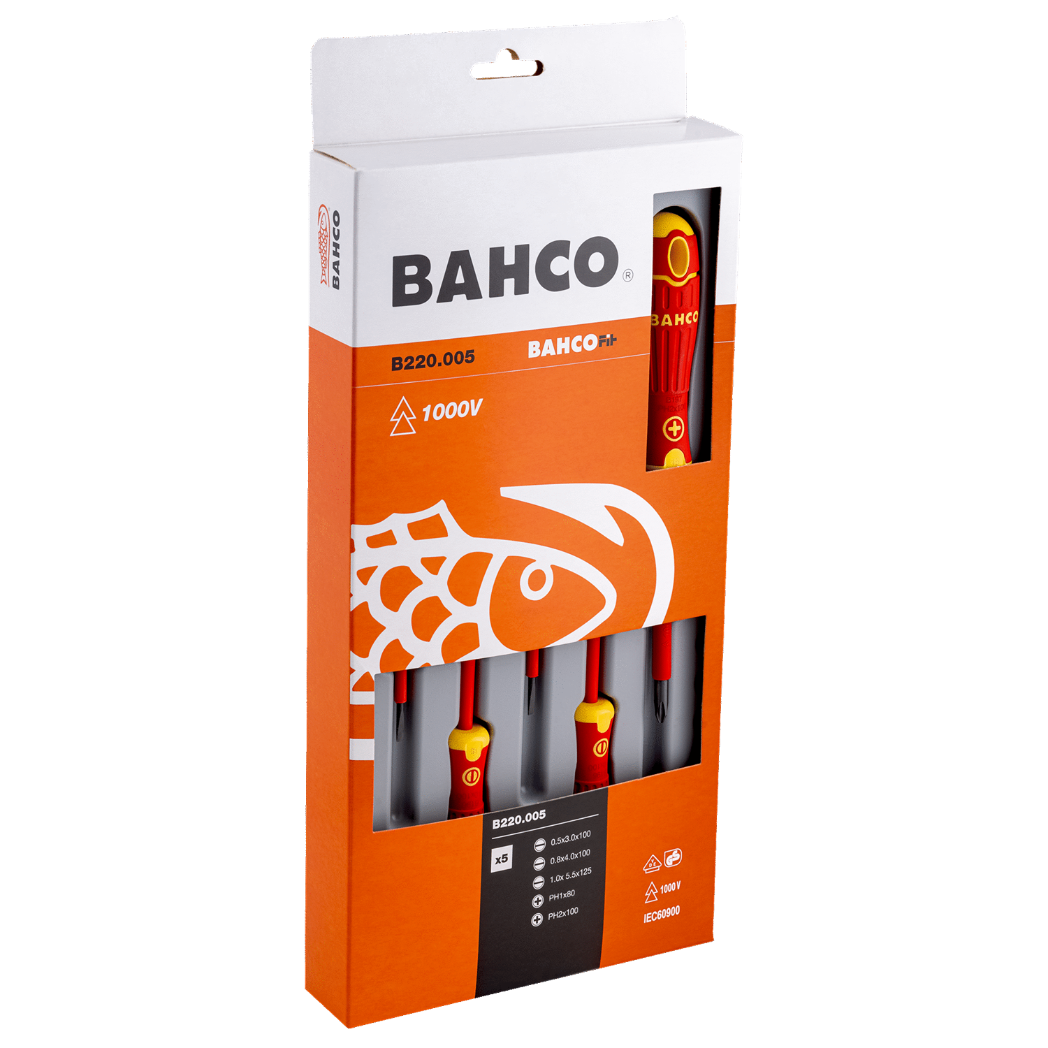 BAHCO B220.005 BahcoFit VDE Slotted/Phillips Screwdriver Set 5 - Premium Screwdriver Set from BAHCO - Shop now at Yew Aik.