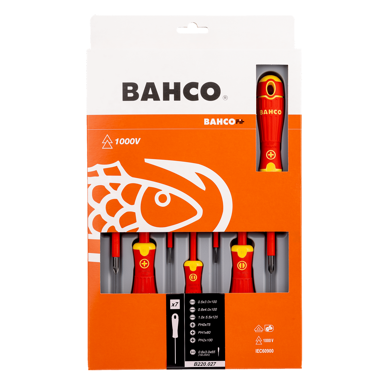 BAHCO B220.027 VDE Insulated Screwdriver Set, 150V-250V - 7Pcs - Premium Screwdriver Set from BAHCO - Shop now at Yew Aik.