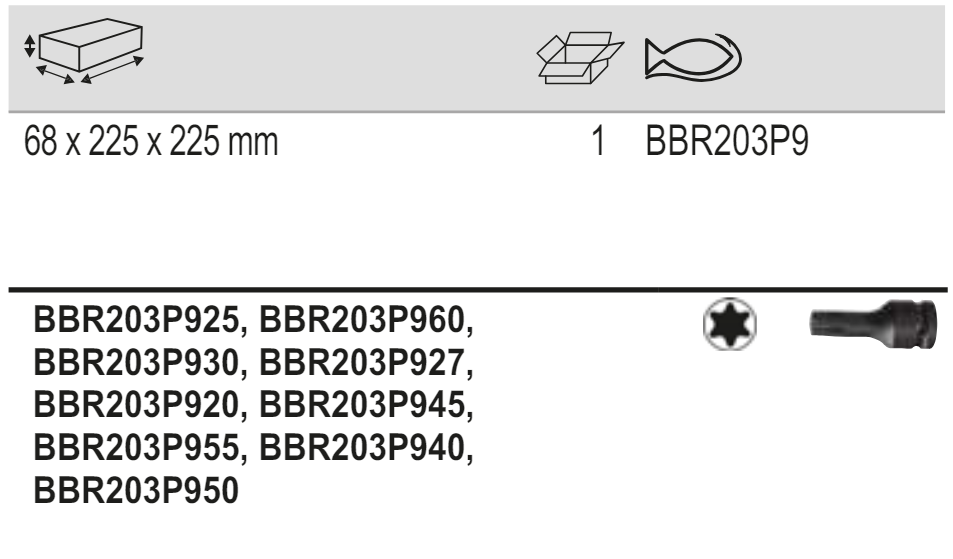 BAHCO BBR203P9 1/2" Torx Socket Set For Brakes (BAHCO Tools) - Premium 1/2" Torx Socket Set from BAHCO - Shop now at Yew Aik.