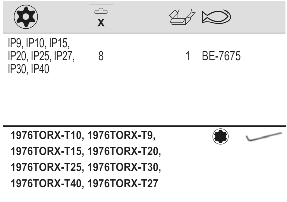 BAHCO BE-7675 Long TORX Plus Hexagon Key Set - 8 Pcs - Premium Hexagon Key Set from BAHCO - Shop now at Yew Aik.