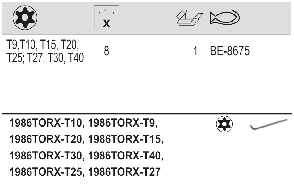 BAHCO BE-8675 Tamper-Resistant TORX Hexagon Key Set - 8 Pcs - Premium Hexagon Key Set from BAHCO - Shop now at Yew Aik.