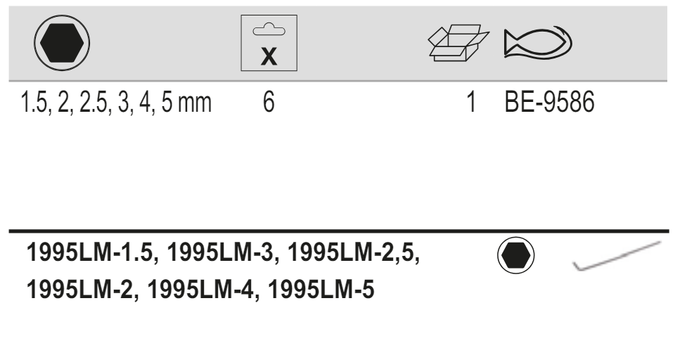 BAHCO BE-9586 Metric Long Hexagon Key Set Phosphate Finish 9 Pcs - Premium Hexagon Key Set from BAHCO - Shop now at Yew Aik.