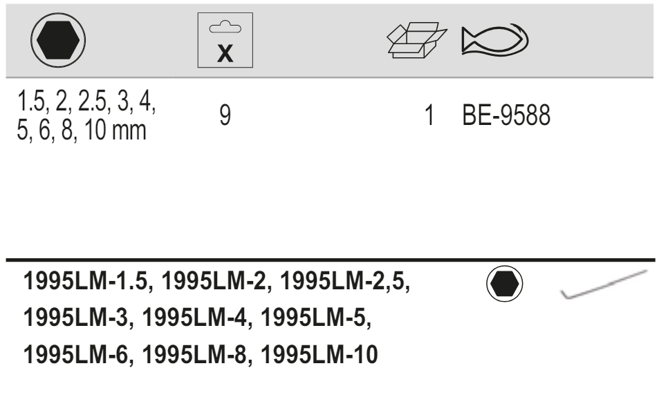 BAHCO BE-9588 Metric Long Hexagon Key Set with Component - 9 Pcs - Premium Hexagon Key Set from BAHCO - Shop now at Yew Aik.