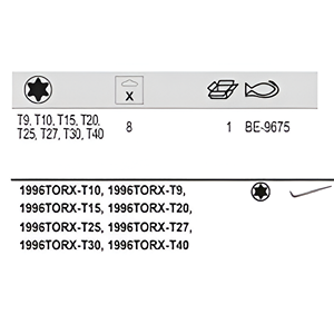 BAHCO BE-9675 Ball End TORX Hexagon Key Set - 8 Pcs - Premium Hexagon Key Set from BAHCO - Shop now at Yew Aik.