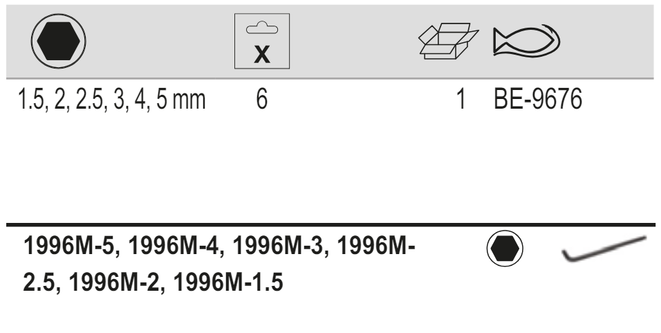 BAHCO BE-9676 Metric Long Ball End Hexagon Key Set - 6 Pcs - Premium Hexagon Key Set from BAHCO - Shop now at Yew Aik.