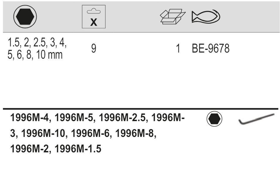 BAHCO BE-9678 Metric Long Ball End Hexagon Key Set Holder - 9 Pcs - Premium Hexagon Key Set from BAHCO - Shop now at Yew Aik.