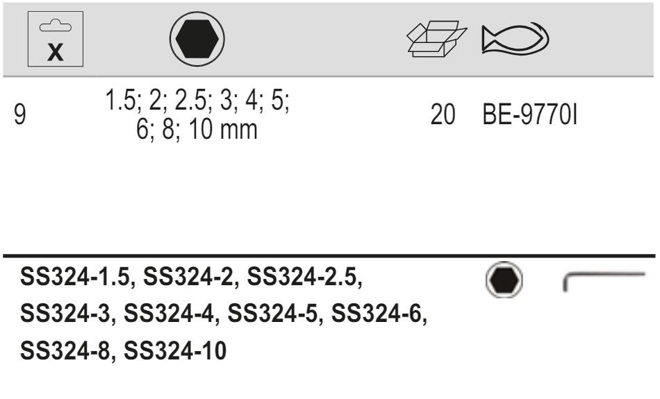 BAHCO BE-9770i Metric Stainless Steel Hexagon Key Set - 9 Pcs - Premium Hexagon Key Set from BAHCO - Shop now at Yew Aik.