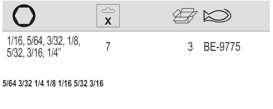 BAHCO BE-9775-BE-9785 Imperial Long Ball End Hexagon Key Set 7Pcs - Premium Hexagon Key Set from BAHCO - Shop now at Yew Aik.