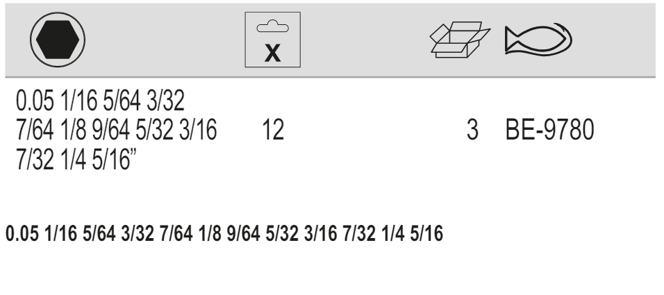 BAHCO BE-9780 Imperial Long Ball End Hexagon Key Set - 12 Pcs - Premium Hexagon Key Set from BAHCO - Shop now at Yew Aik.