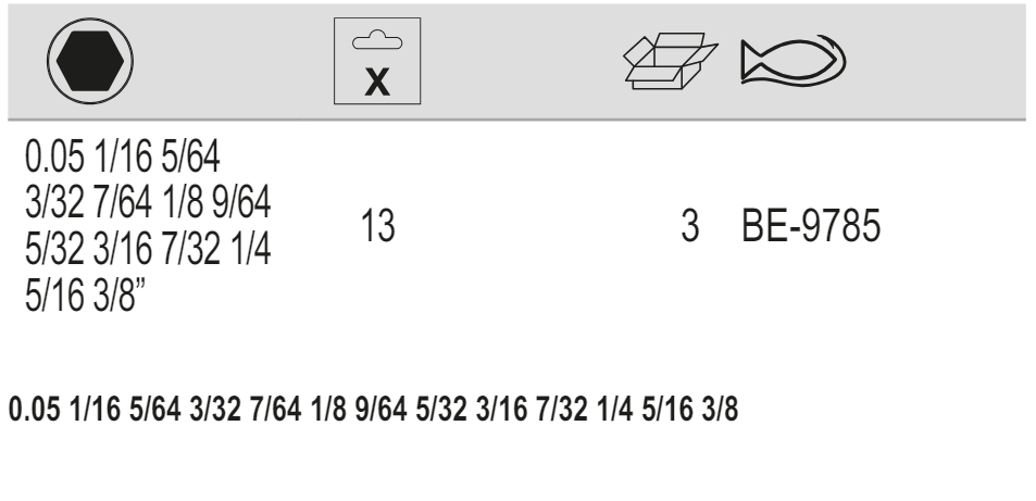 BAHCO BE-9785 Imperial Long Ball End Hexagon Key Set - 13 Pcs - Premium Hexagon Key Set from BAHCO - Shop now at Yew Aik.