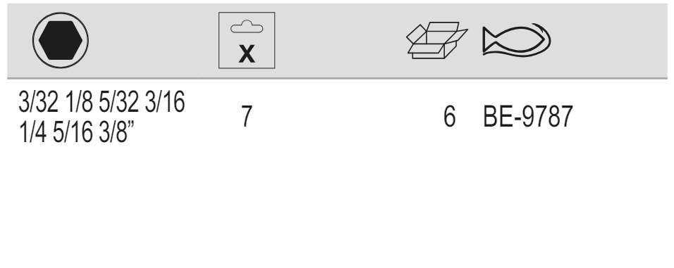 BAHCO BE-9787 Imperial Hex Folding L-Key Set - 7 Pcs - Premium Hex Folding L-Key Set from BAHCO - Shop now at Yew Aik.