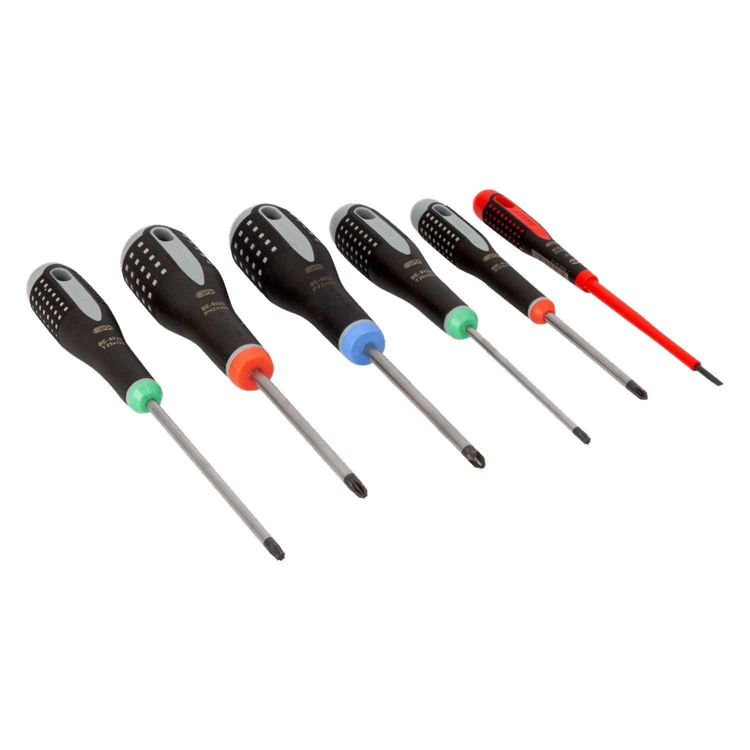BAHCO BE-9871 ERGO Slotted Screwdriver Set with Rubber Grip-6 Pcs - Premium Screwdriver Set from BAHCO - Shop now at Yew Aik.