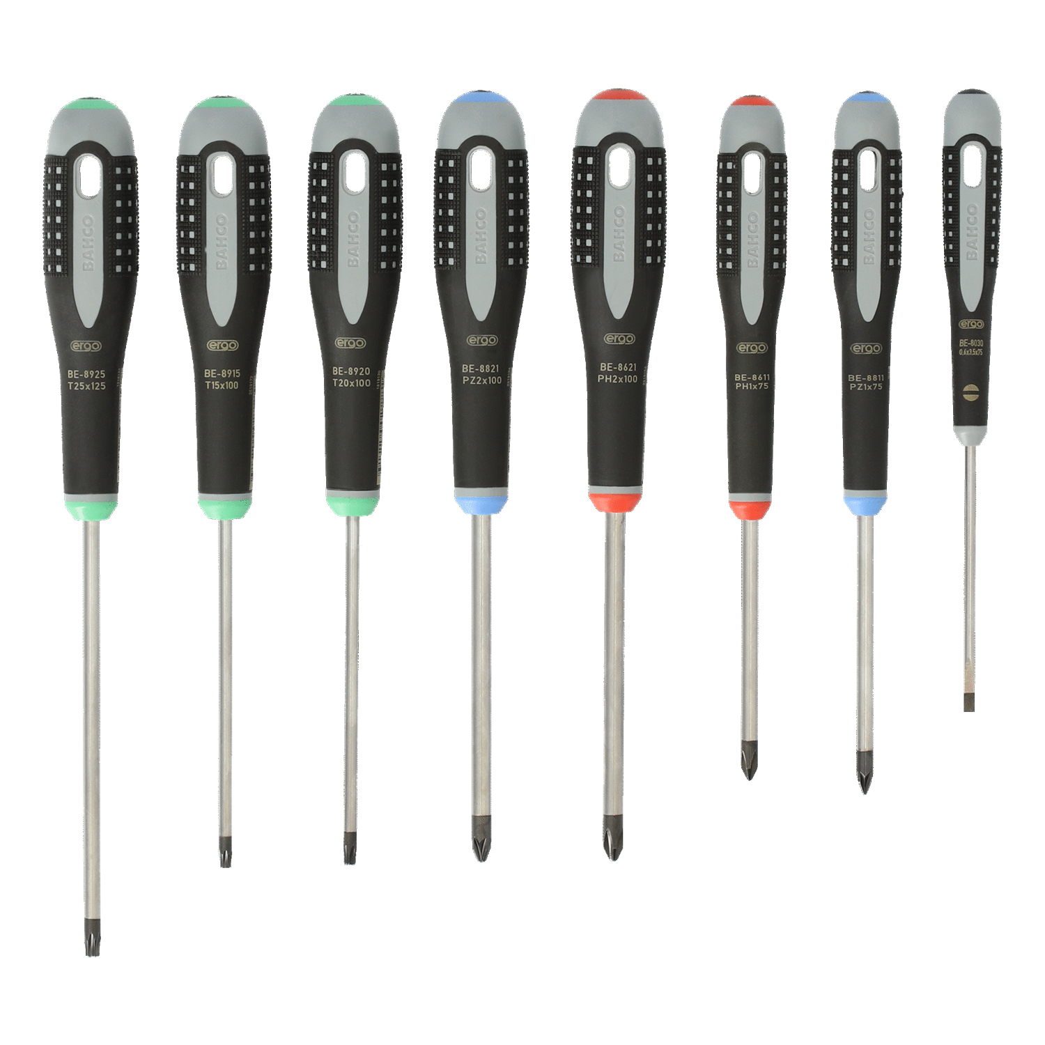 BAHCO BE-9872 ERGO Slotted Screwdriver Set with Rubber Grip-8 pcs - Premium Screwdriver Set from BAHCO - Shop now at Yew Aik.
