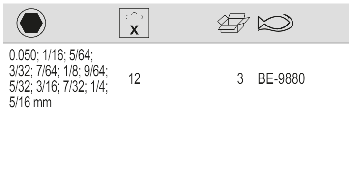 BAHCO BE-9880 Imperial Long Ball End Hexagon Key Set - 12 Pcs - Premium Hexagon Key Set from BAHCO - Shop now at Yew Aik.