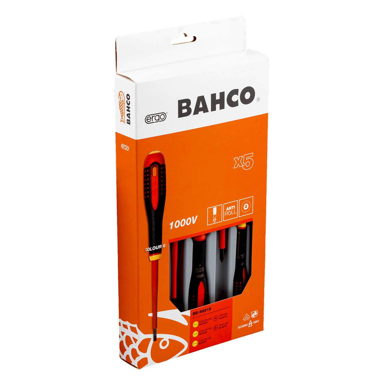 BAHCO BE-9881S VDE Insulated Slotted and Phillips Screwdriver Set - Premium Screwdriver Set from BAHCO - Shop now at Yew Aik.