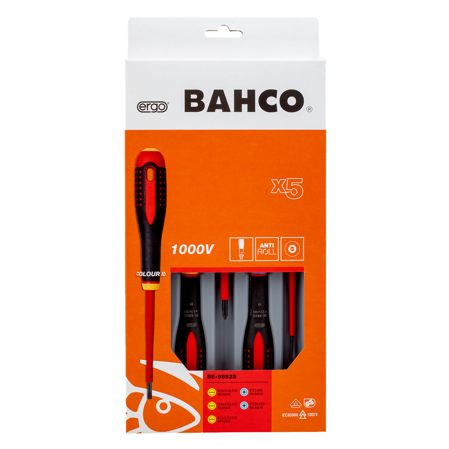 BAHCO BE-9882S VDE Insulated Slotted and Pozidriv Screwdriver Set - Premium Screwdriver Set from BAHCO - Shop now at Yew Aik.