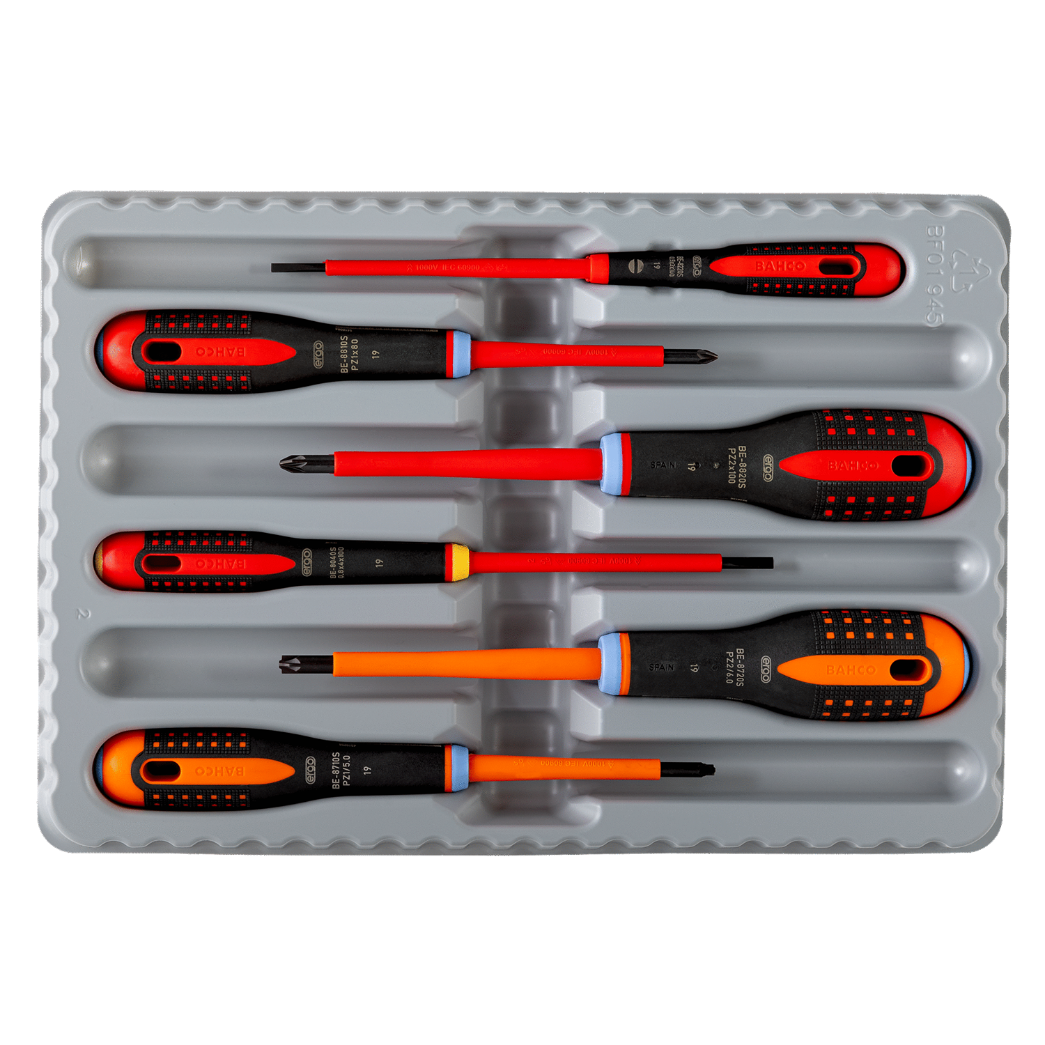 BAHCO BE-9884S VDE Insulated Slotted and Pozidriv Screwdriver Set - Premium Screwdriver Set from BAHCO - Shop now at Yew Aik.