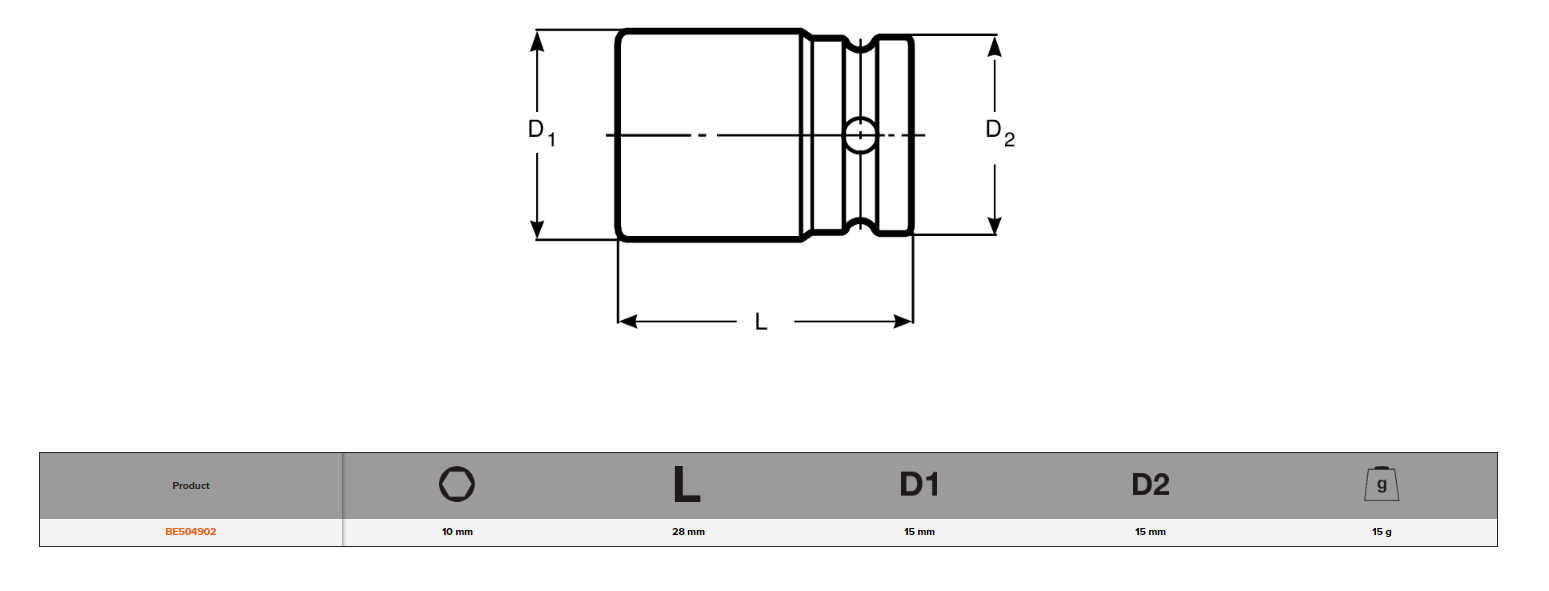 BAHCO BE504902 3/8" Screwdriver Bit Adaptor (BAHCO Tools) - Premium 3/8" Screwdriver Bit Adaptor from BAHCO - Shop now at Yew Aik.