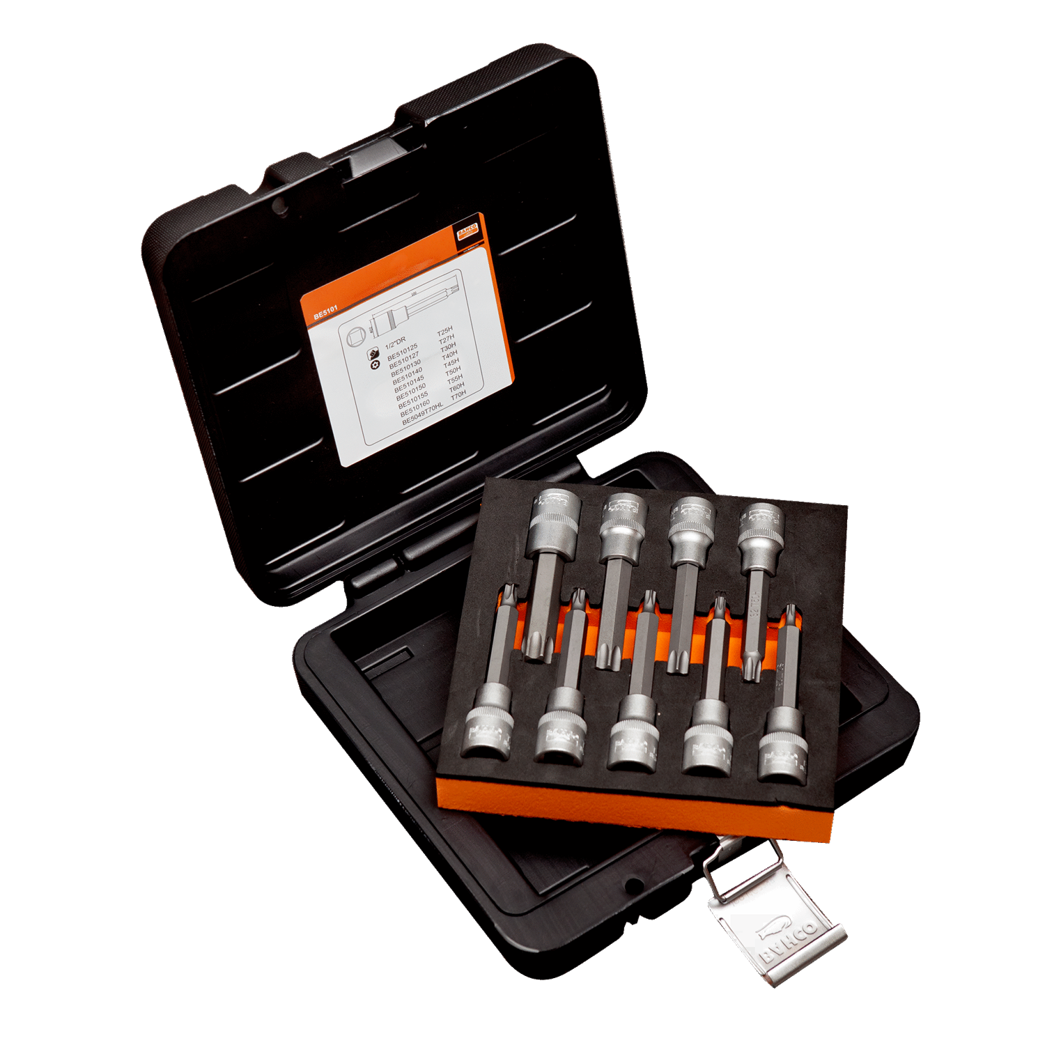 BAHCO BE5101 1/2" Tamper Torx Socket Bit Set (BAHCO Tools) - Premium 1/2" Tamper Torx Socket Bit Set from BAHCO - Shop now at Yew Aik.