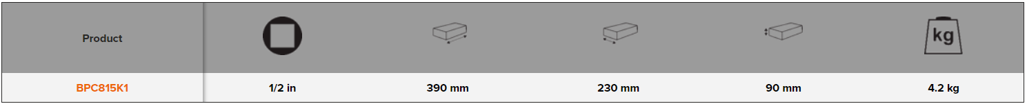 BAHCO BPC815K1 1/2" Impact Wrench Set with 11 Metric Sockets - Premium 1/2" Impact Wrench Set from BAHCO - Shop now at Yew Aik.
