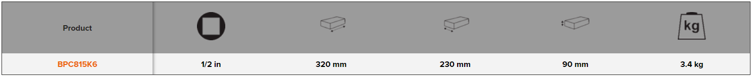 BAHCO BPC815K6 1/2" Impact Wrench Set with 2 Wheel Metric Sockets - Premium 1/2" Impact Wrench Set from BAHCO - Shop now at Yew Aik.