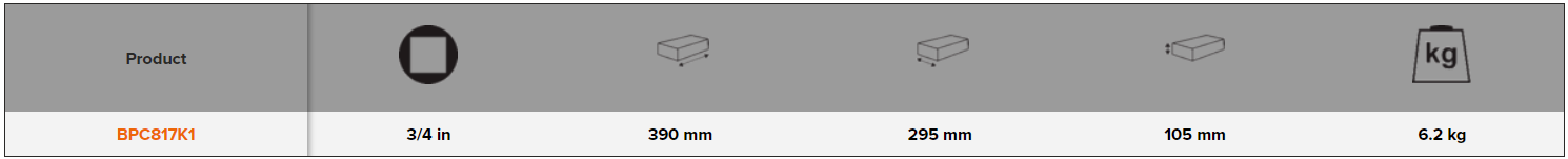 BAHCO BPC817K1 3/4” Impact Wrench Set with 4 Metric Sockets - Premium Impact Wrench Set from BAHCO - Shop now at Yew Aik.