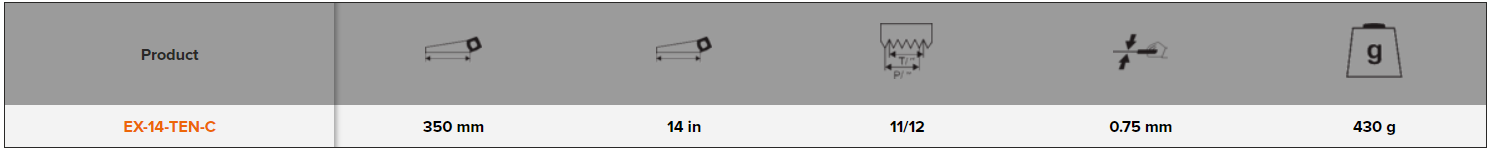 BAHCO EX-14-TEN-C Superior Tenon Sabre Sawblade for Wood - Premium Sabre Sawblade from BAHCO - Shop now at Yew Aik.