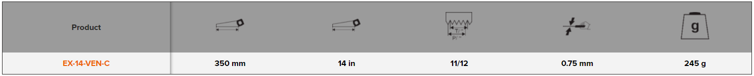 BAHCO EX-14-VEN-C Superio Veneer Sabre Sawblade for Plywood - Premium Sabre Sawblade from BAHCO - Shop now at Yew Aik.
