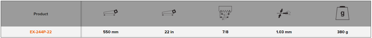 BAHCO EX-244P-22 Barracuda Sabre Sawblade - 7"/8" - Premium Sabre Sawblade from BAHCO - Shop now at Yew Aik.
