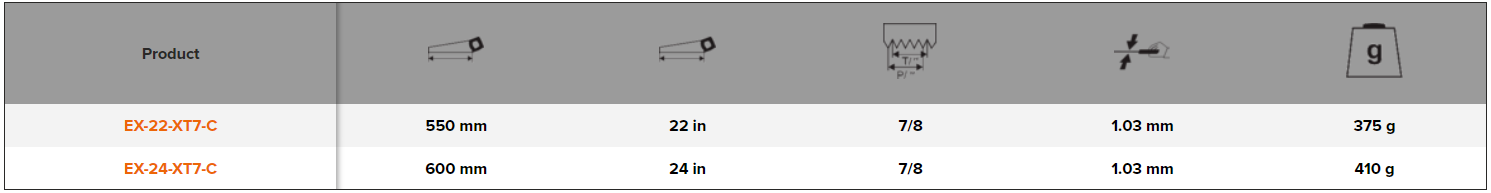 BAHCO EX-XT7 Superior Sabre Sawblade for Thick Material - 7"/8" - Premium Sabre Sawblade from BAHCO - Shop now at Yew Aik.