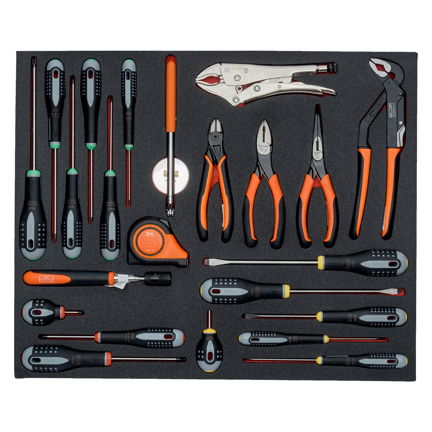 BAHCO FF1A06 Fit&Go 3/3 Foam Inlay Screwdriver/Pliers Set 23 Pcs - Premium Screwdriver/Pliers Set from BAHCO - Shop now at Yew Aik.
