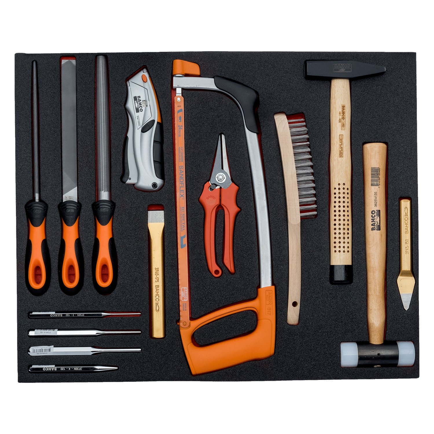 BAHCO FF1A07 Fit&Go 3/3 Foam Inlay File and Striking Tool set - Premium File and Striking Tool Set from BAHCO - Shop now at Yew Aik.
