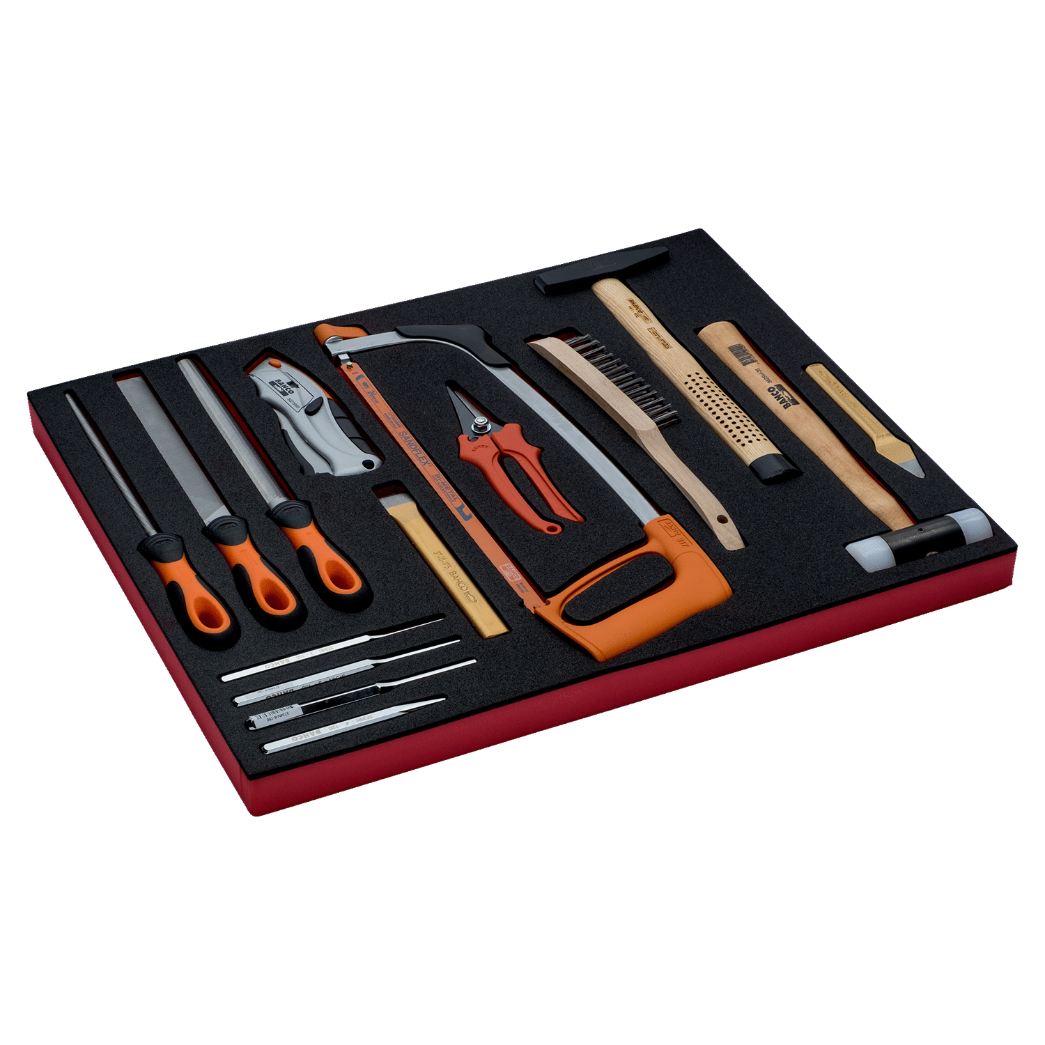 BAHCO FF1A07 Fit&Go 3/3 Foam Inlay File and Striking Tool set - Premium File and Striking Tool Set from BAHCO - Shop now at Yew Aik.