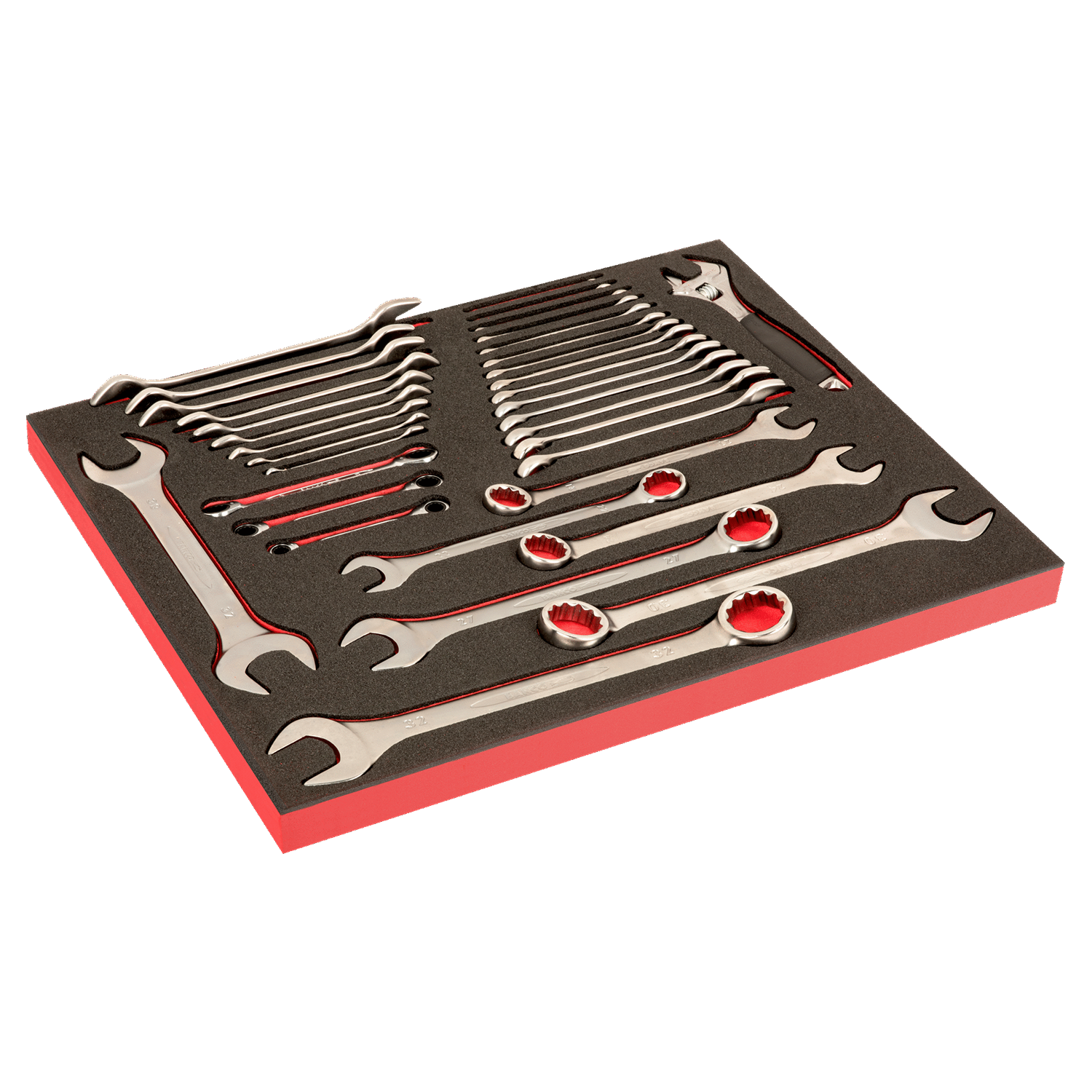 BAHCO FF1A09 Fit&Go 3/3 Foam Inlay Adjustable Wrench Set - 34 Pcs - Premium Adjustable Wrench Set from BAHCO - Shop now at Yew Aik.