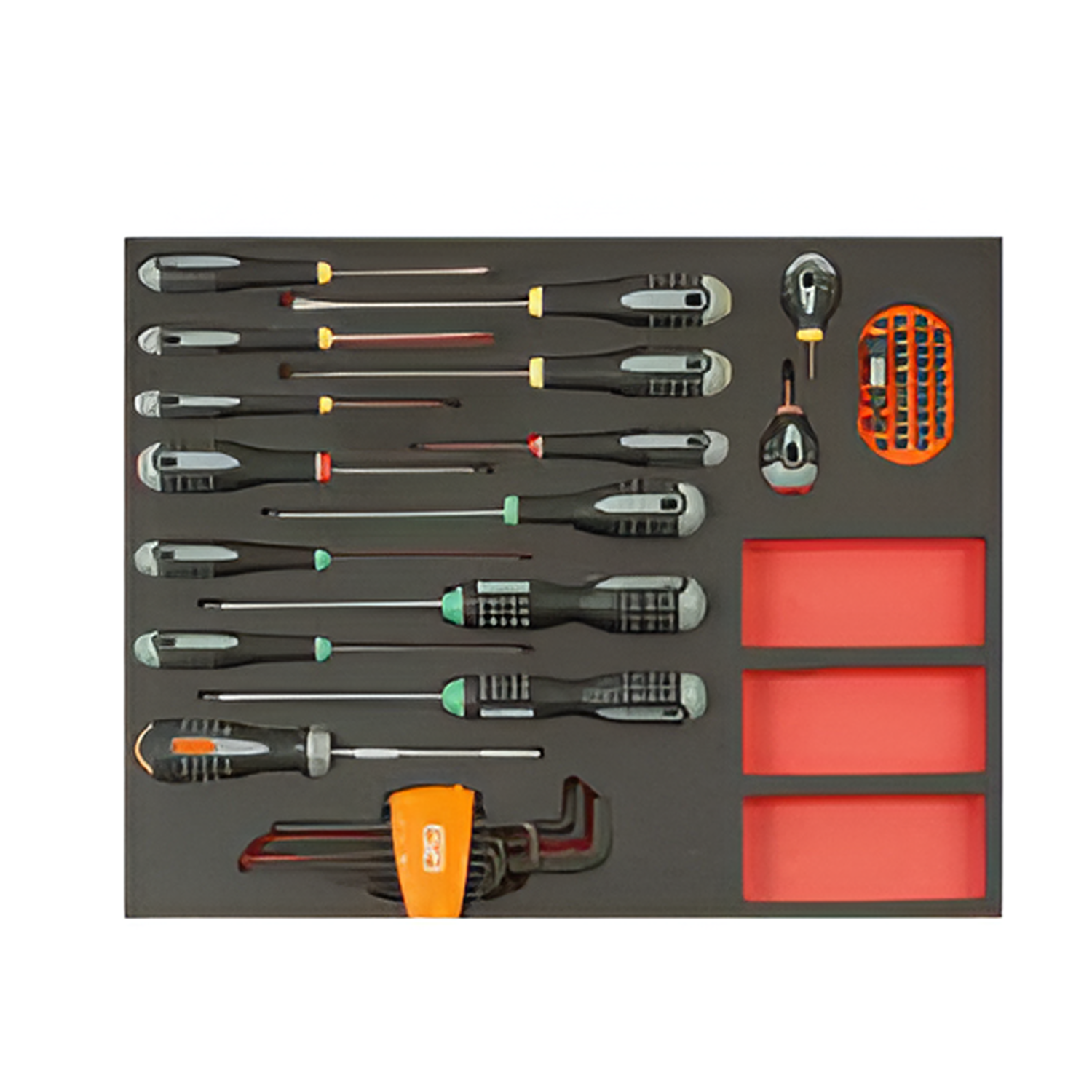 BAHCO FF1A1008 Fit&Go 3/3 Foam Inlay L-Key/ Screwdriver Bit Set - Premium Screwdriver Bit Set from BAHCO - Shop now at Yew Aik.