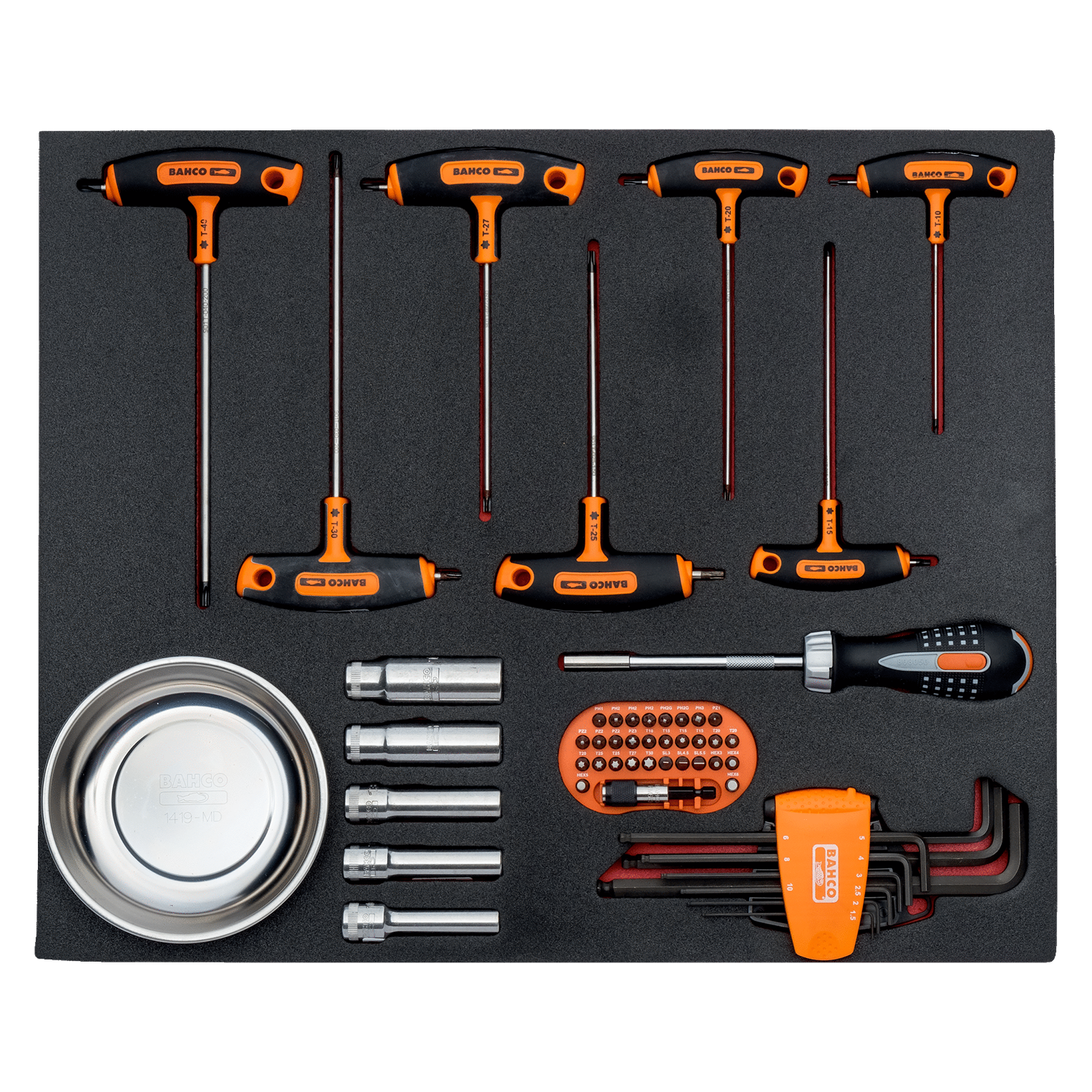 BAHCO FF1A1010 Fit&Go 3/3 T-Handle Screwdriver Set - 54 Pcs - Premium Screwdriver Set from BAHCO - Shop now at Yew Aik.