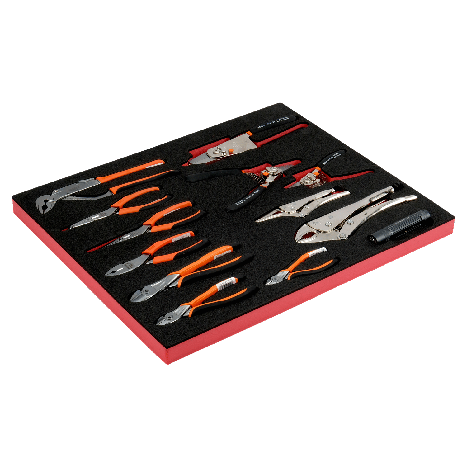 BAHCO FF1A11 Fit&Go 3/3 Foam Inlay Pliers Set - 16 Pcs - Premium Pliers Set from BAHCO - Shop now at Yew Aik.