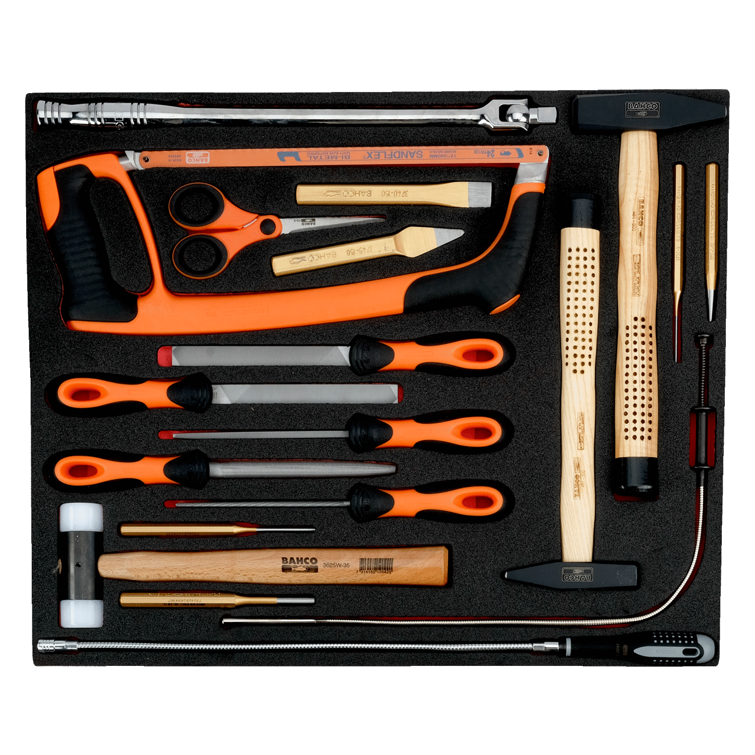 BAHCO FF1A12 Fit&Go 3/3 Foam Inlay Striking and File Set - 19 Pcs - Premium Striking and File Set from BAHCO - Shop now at Yew Aik.