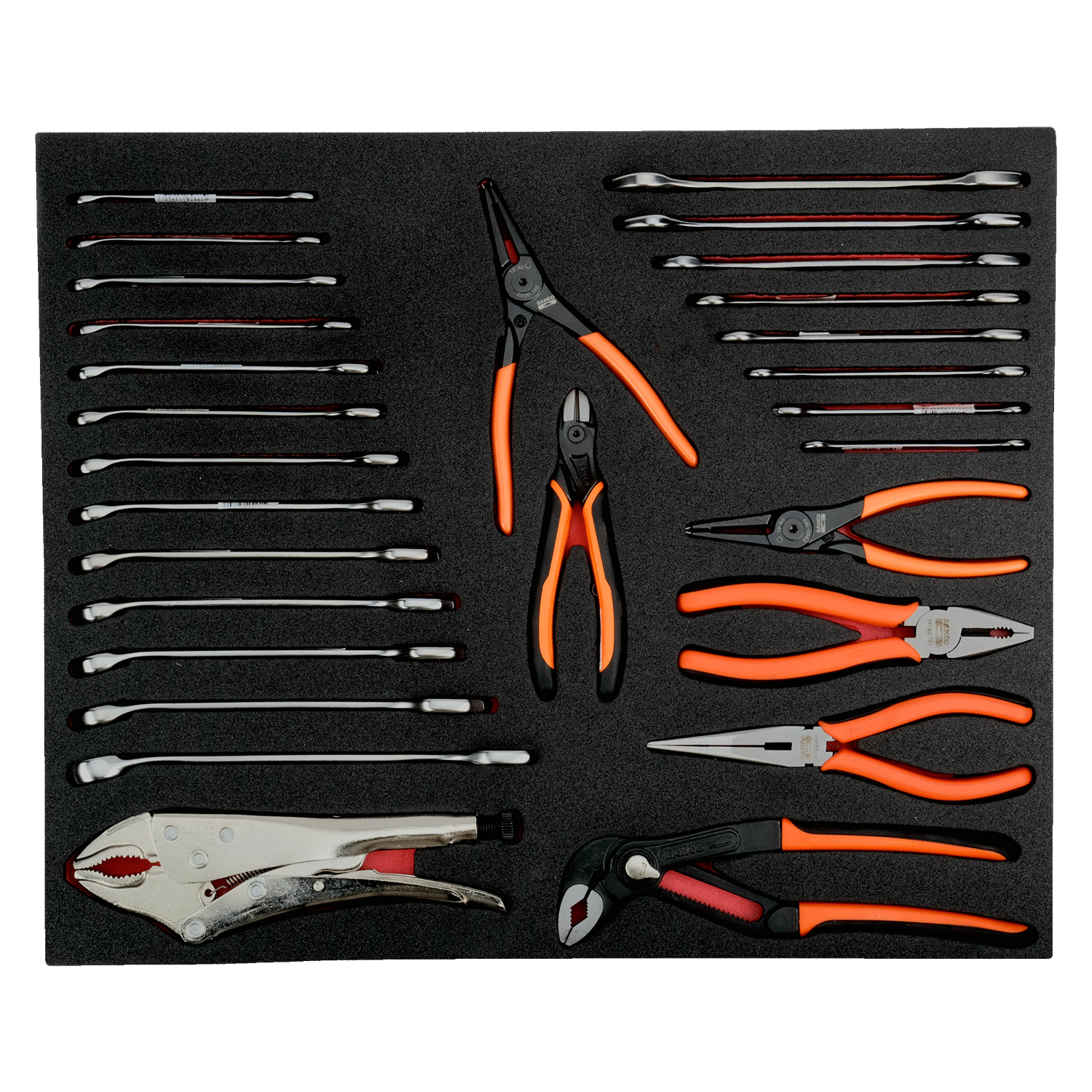 BAHCO FF1A121 Fit&Go 3/3 Foam Inlay Wrench/Pliers Set - 28 Pcs - Premium Pliers Set from BAHCO - Shop now at Yew Aik.