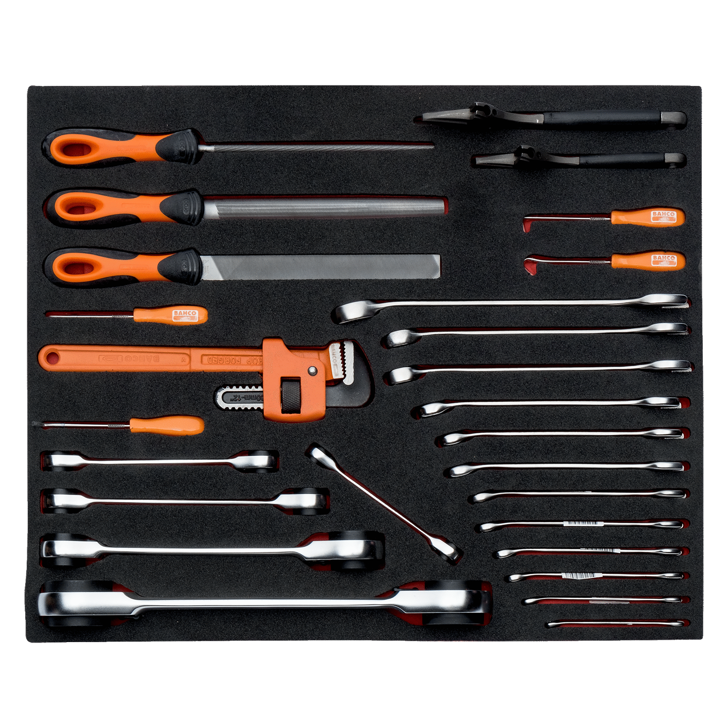 BAHCO FF1A128 Fit&Go 3/3 Foam Inlay Wrench/File Set - 18 Pcs - Premium Wrench/File Set from BAHCO - Shop now at Yew Aik.