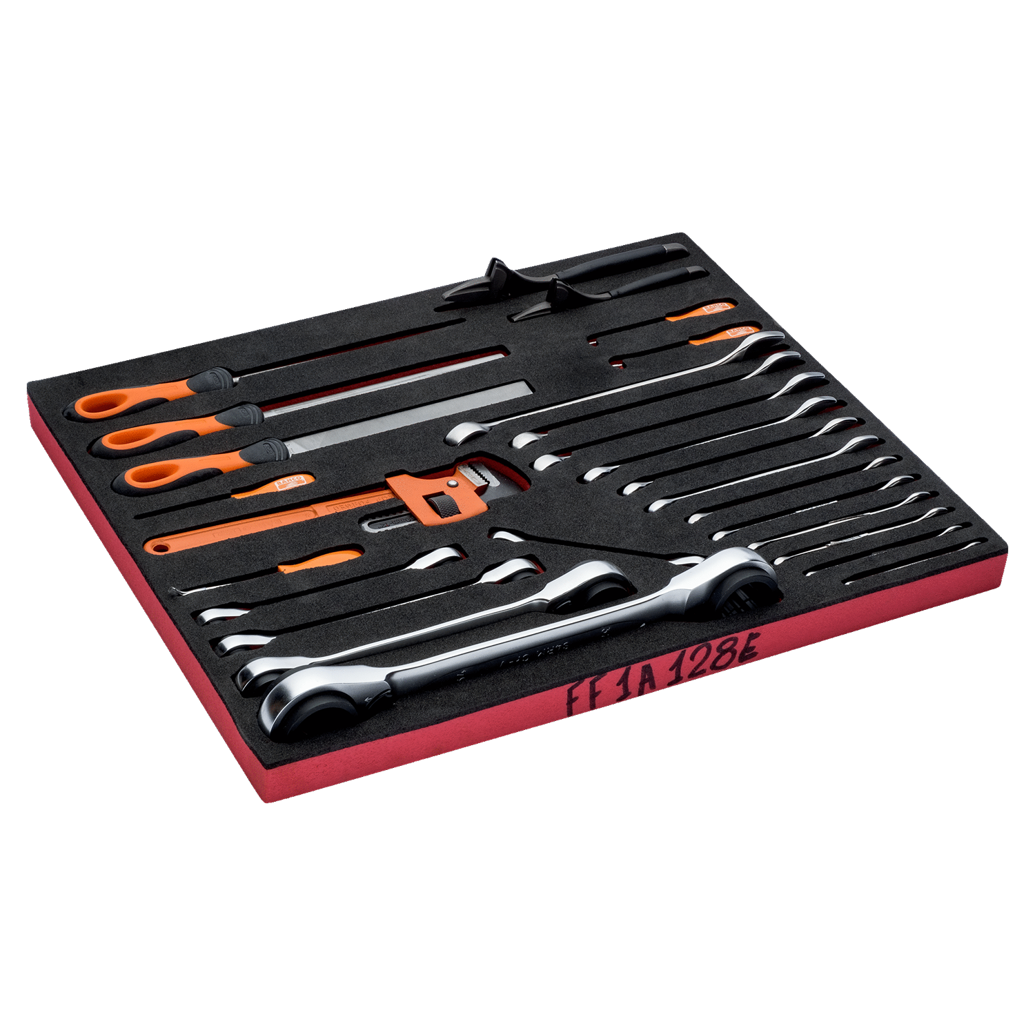 BAHCO FF1A128 Fit&Go 3/3 Foam Inlay Wrench/File Set - 18 Pcs - Premium Wrench/File Set from BAHCO - Shop now at Yew Aik.