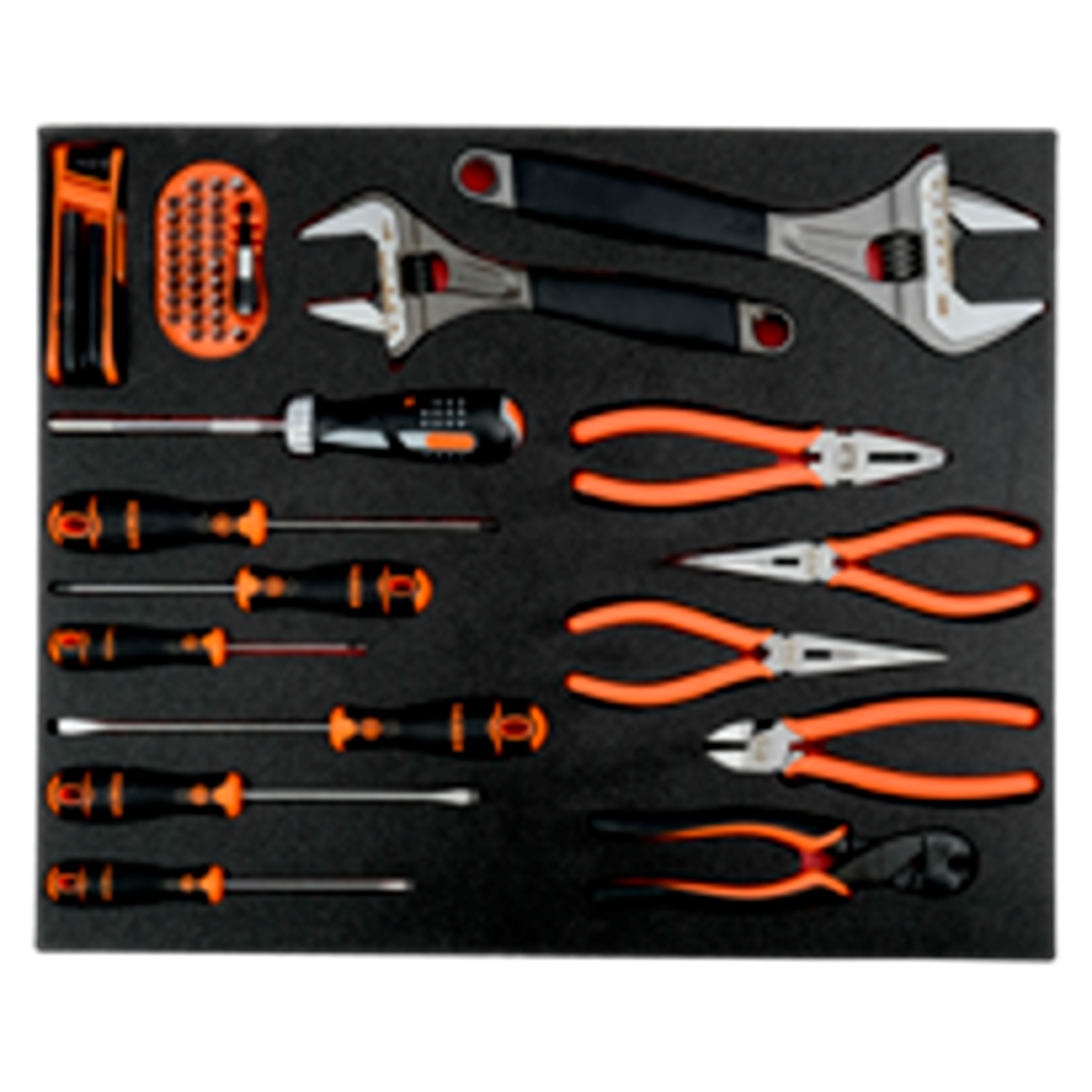 BAHCO FF1A129 Fit&Go 3/3 Foam Inlay Pliers/Screwdriver Set 16 Pcs - Premium Screwdriver Set from BAHCO - Shop now at Yew Aik.