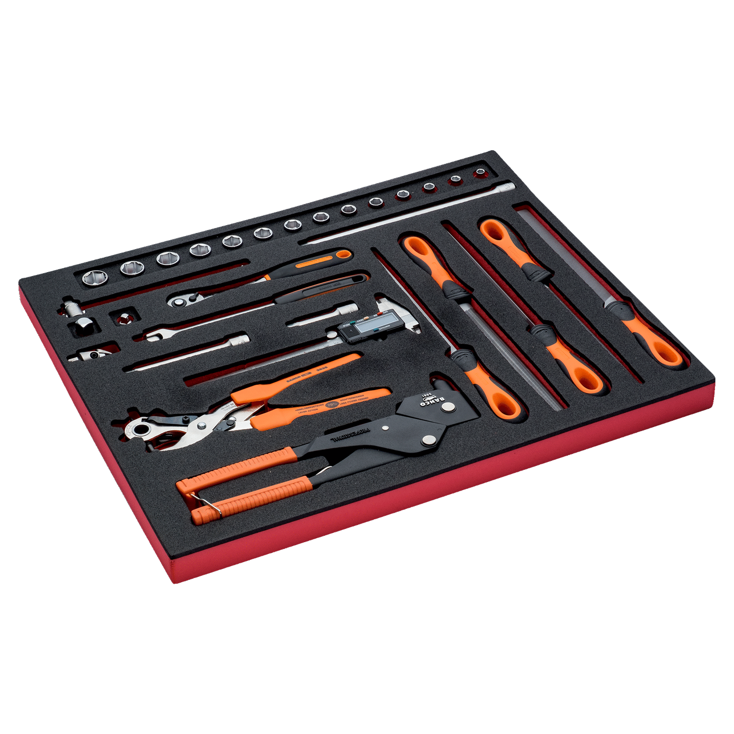 BAHCO FF1A132 Fit&Go 3/3 Foam Inlay Mixed Sockets/File Set-31 Pcs - Premium File Set from BAHCO - Shop now at Yew Aik.