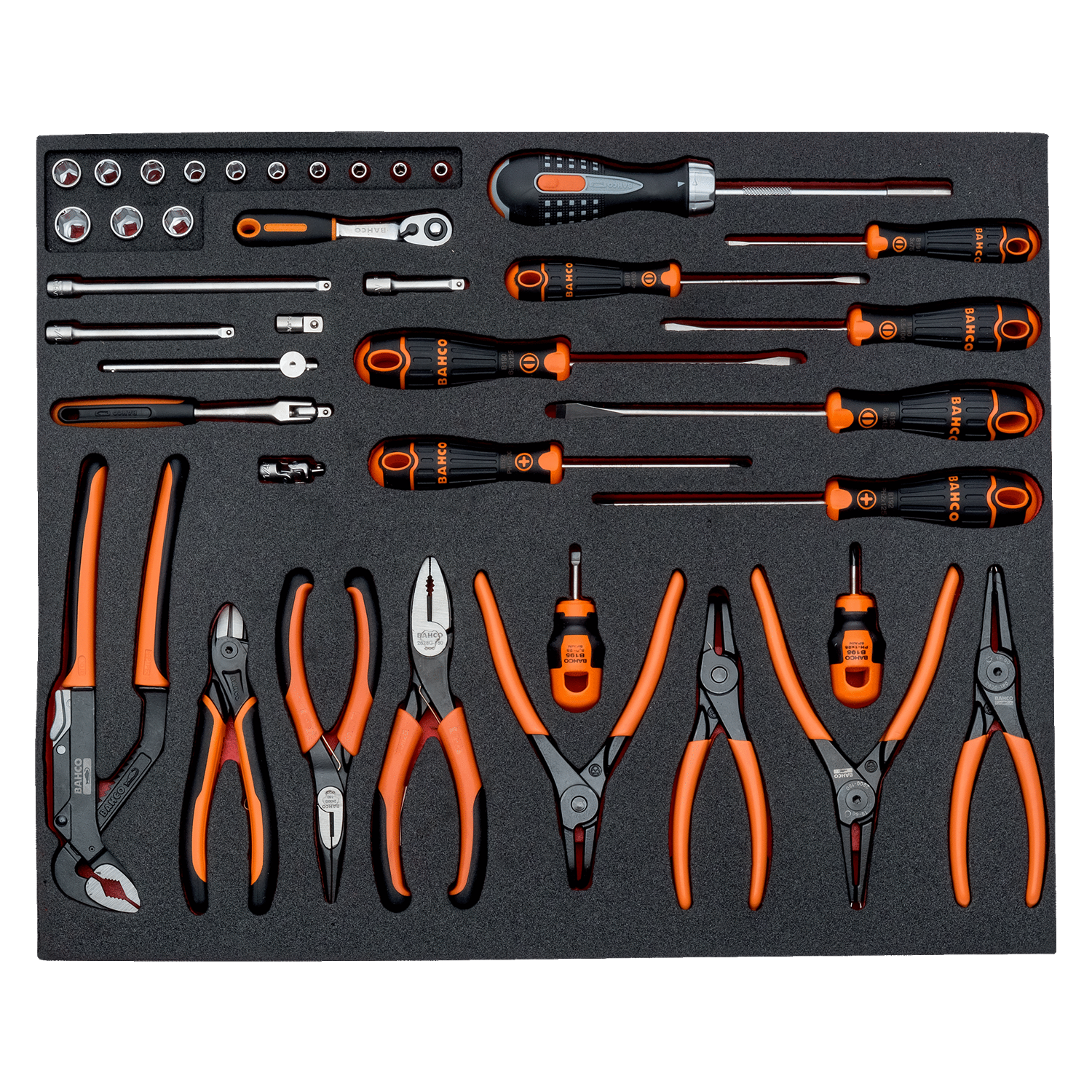 BAHCO FF1A136 Fit&Go 3/3 Foam Inlay 1/4” Pliers/Screwdriver Set - Premium Screwdriver Set from BAHCO - Shop now at Yew Aik.