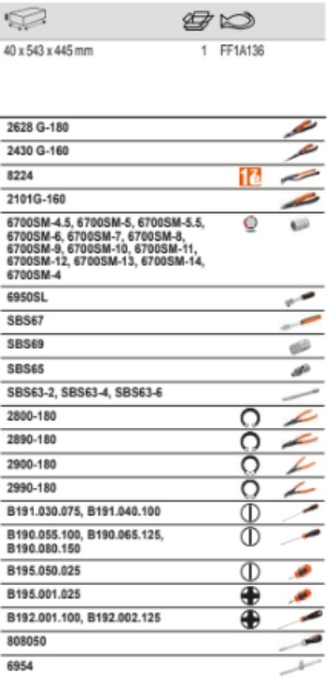 BAHCO FF1A136 Fit&Go 3/3 Foam Inlay 1/4” Pliers/Screwdriver Set - Premium Screwdriver Set from BAHCO - Shop now at Yew Aik.
