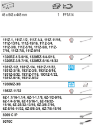 BAHCO FF1A14 Fit&Go 3/3 Foam Inlay Double Open Ended Wrench Set - Premium Double Open Ended Wrench Set from BAHCO - Shop now at Yew Aik.
