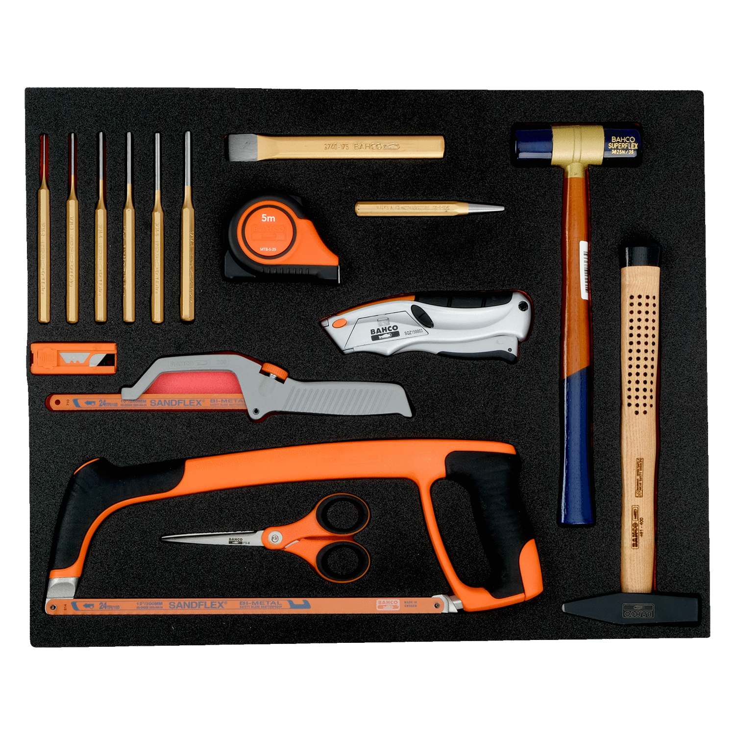 BAHCO FF1A143 Fit&Go 3/3Foam Inlay Striking and Cutting Tool set - Premium Striking and Cutting Tool Set from BAHCO - Shop now at Yew Aik.