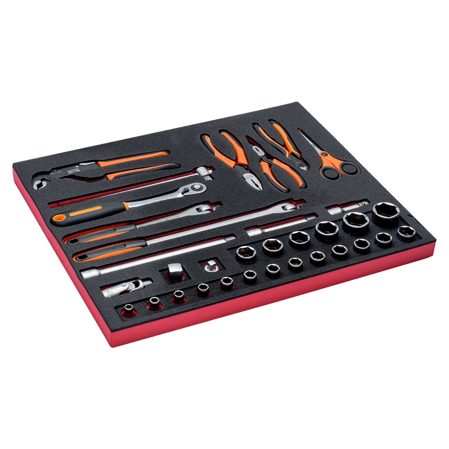 BAHCO FF1A146 Fit&Go 3/3 Foam Inlay 1/2 Socket/Pliers Set 34 Pcs - Premium Pliers Set from BAHCO - Shop now at Yew Aik.