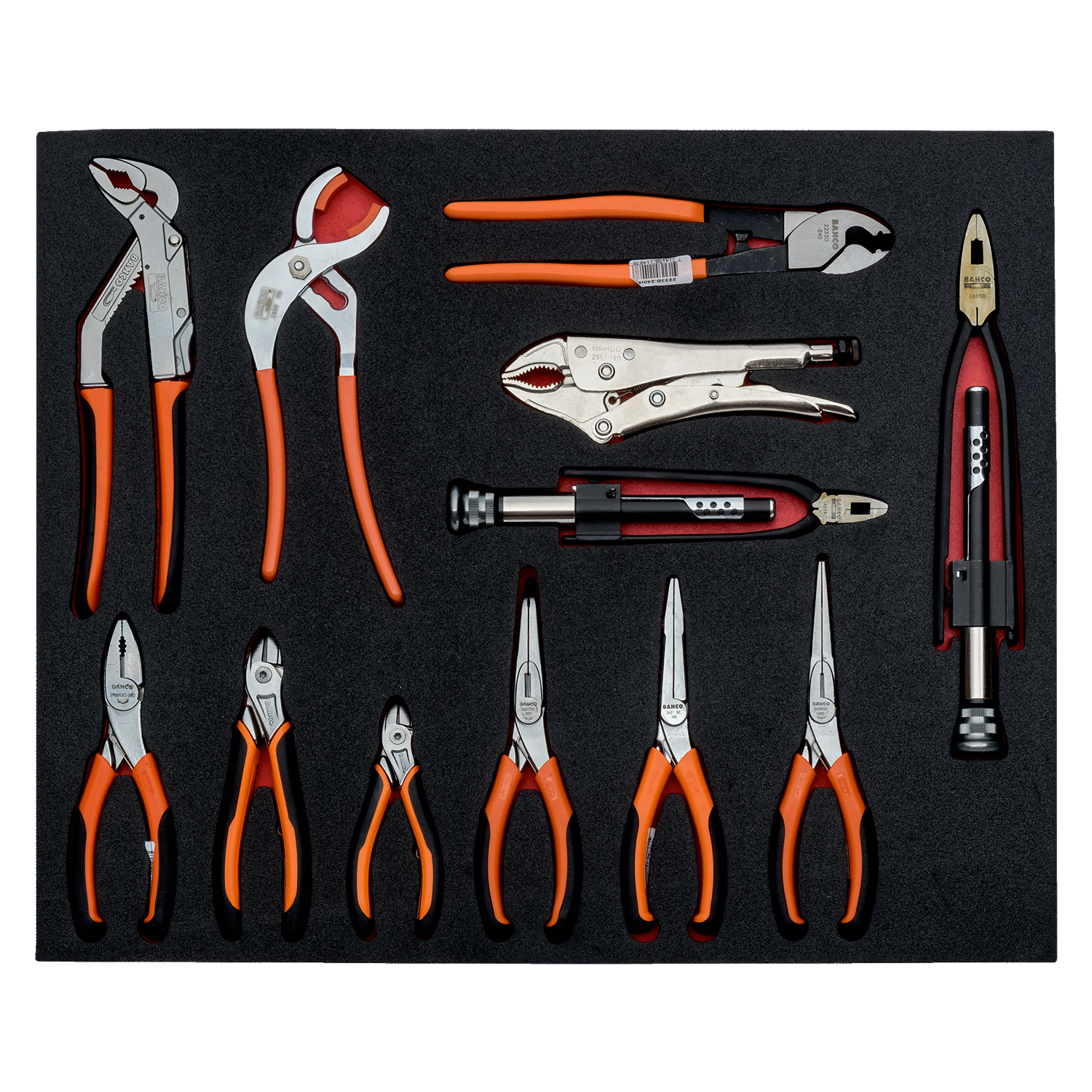 BAHCO FF1A15 Fit&Go 3/3 Foam Inlay Cutters and Pliers Set 12 Pcs - Premium Cutters and Pliers Set from BAHCO - Shop now at Yew Aik.